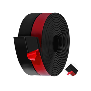 MYFAMIREA Door Weather Stripping 2IN (W) x 10FT (L) Door Draft Stopper Seal Tape Silicone Seal Strip Self Adhesive Shower Sweep Insulation Tape Side Bottom Strip for Sliding Glass Window Gap, Black