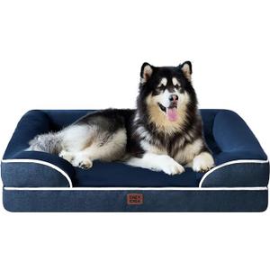 EHEYCIGA Orthopaedic Dog Bed for Large Dogs, Memory Foam Dog Basket, XXL, Washable Dog Sofa, Waterproof, Non-Slip, Dog Couch with High Edge