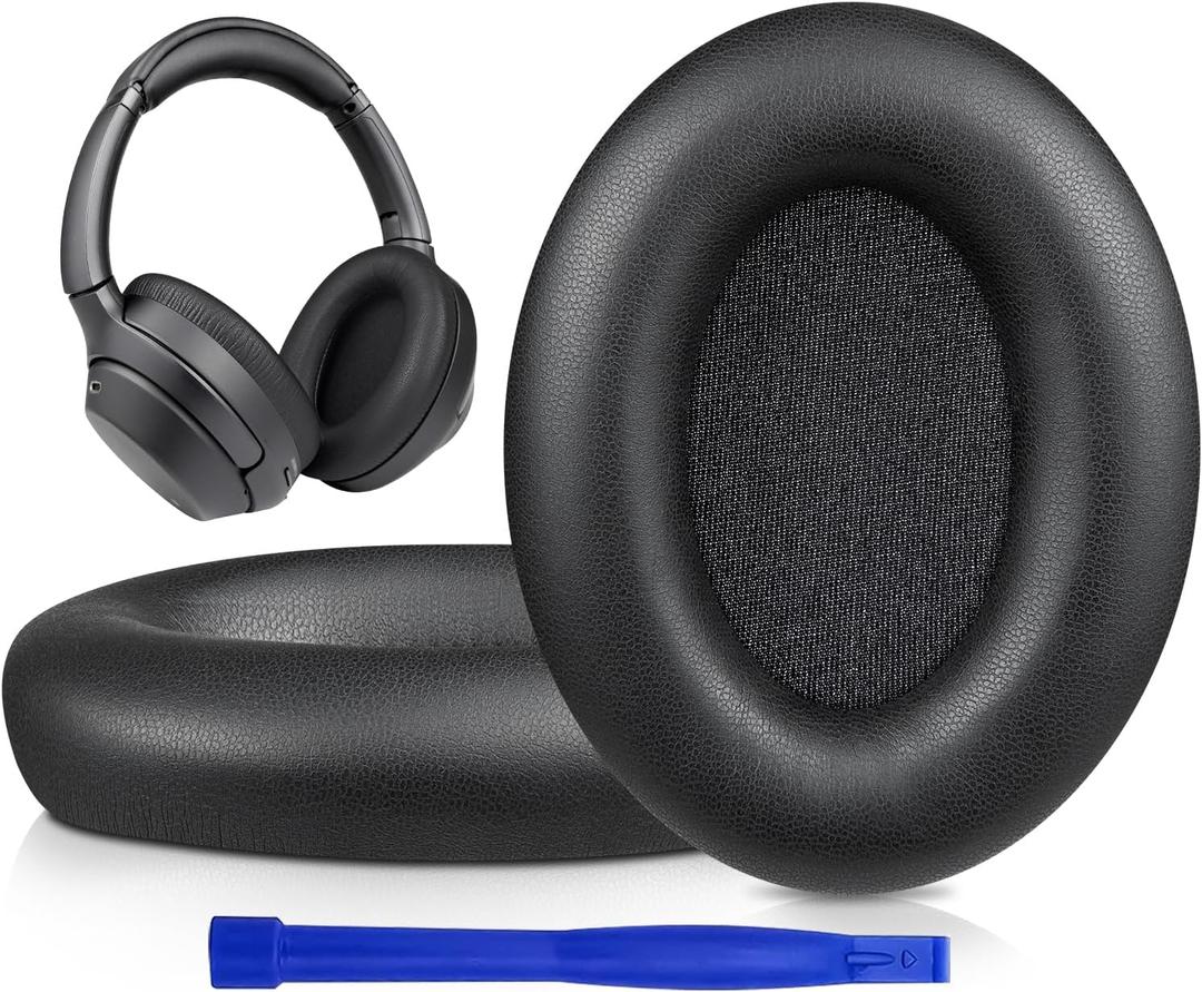 SOULWIT Professional Earpads Cushions Replacement for Sony WH-1000XM3 (WH1000XM3) Over-Ear Headphones, Ear Pads with Softer Protein Leather, Noise Isolation Memory Foam, Added Thickness (Black)