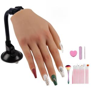 Nail Trainning Practice Hand with Clamp, Acrylic Nail Technician Manicure Supply, False Fake Hands for Nail Manicure, Best Manicure DIY Print Practice Tool (1 Count (Pack of 1))