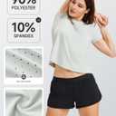 Yoga Women Short Sleeve T-Shirts UPF 30+ Sun Protection Quick Dry Athletic Running Workout Tops Ultra-Soft (XXL)