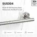 8 Pieces Bathroom Hardware Set, SUS304 Stainless Steel 24 Inch Bath Towel Bar Set, Round Bathroom Accessories Kit Wall Mounted Towel Holder (Brushed Nickel)