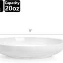 Fasmov Melamine Pasta Bowls, 6 Pack 8 inches 20 Oz Large Salad Serving Bowls, Shallow Salad Bowls, Plastic Dinner Deep Plates, Dishwasher Safe, White