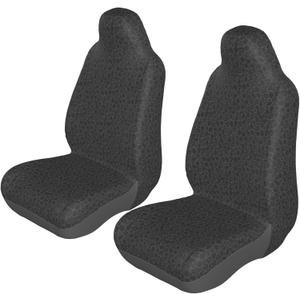 Yobvec Cheetah Print Black Car Seat Covers Front Universal Set of 2, Leopard Car Accessories
