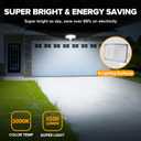 UME 2 Pack 5500LM LED Security Lights Motion Sensor Light Outdoor, 49W, 5000K Daylight, IP65 Waterproof, Dusk to Dawn, 3 Head Motion Detected Flood Light for Garage, Yard, Porch (White)