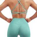 SUUKSESS Women Seamless Workout Sets Strappy Sports Bra High Waist Booty Shorts Outfits (6-8, #1 Light Green)