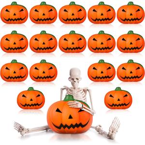 Skylety 25 Pieces Halloween Pumpkin Stress Relief Balls 2.36 Inch Foam Stress Balls Halloween Party Favors for Mini Pumpkins Squeeze Gifts Prizes Bag Fillers Carnival Rewards