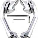 Motorcycle 1.25" (1-1/4")(32mm) Long Angled Highway Crash Bar Foot Pegs FootPeg Mounts Kit For Harley Davidson (2 X Mounting Clamps, Chrome) Compatible with 1.25 Inches Engine Guard