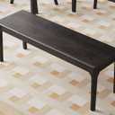 Dining Bench, Wood Bench Solid Oak Wooden Bench Indoor Dining Room Table Home Bedroom Bed End Restaurant Modern Hallway Furniture (Black, 39.4" W x 13.8" D x 17.7" H)