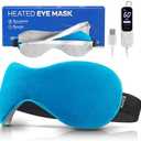 Ezona Heated Eye Mask, Warm Eye Compress Mask for Dry Eyes, USB Electric Eye Heating Pad with Temperature & Timer Control, Dry Eyes, Blepharitis, Sinus Migraine (Blue)