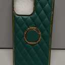 for iPhone 14 Pro Case, Luxury Elegant Leather Phone Case with Glitter Diamond Kickstand Ring Stand for Women Girls,Shockproof Camera Lens Protective Cover for iPhone 14 Pro 6.1"