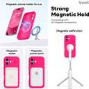 Vooii Magnetic for iPhone 17 Case, Compatible with Magsafe (Premium Liquid Silicone) (Integrated Camera Control Button) Full Body Protective Anti-Scratch Microfiber Lining 6.3", Hot Pink