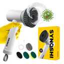 SYNOSHI Electric Spin Scrubber, Power Cleaning Brush with 3 Heads, Cordless Waterproof Shower Scrubber with Dual Speed, Perfect for Cleaning Bathroom, Tile, Cars, Floor, Electric Scrub Brush for tub