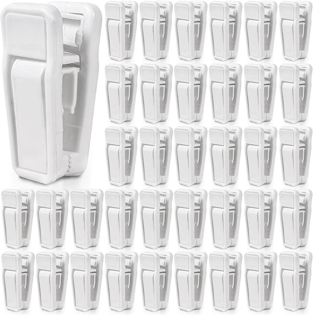 KISEER 40 Pcs Plastic Baby Hanger Clips Slim-line Finger Clips Set for Clothes Hanger Velvet Hanger (White)