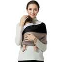 Baby Wrap Carrier, Lightweight Baby Wearing Wraps for Newborn and Infant, Soft Swaddle Holder Carrier, Cozy Baby Sling, L Black+Brown