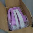 MoreFeel Collapsible Baby Bathtub for Newborn with Thermometer & 1 Hooded Towel & 1 Soft Floating Cushion,Portable Travel Bathtub with Drain Hole, Durable Foldable Baby Tubs for Infants to Toddler (Lavender)