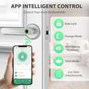 Smart Door Lock with Knob, Keyless Entry Door Locks with Handle, Fingerprint Door Knob for Bedroom/Front Door/Apartment,Generate Passcode Remotely Silver