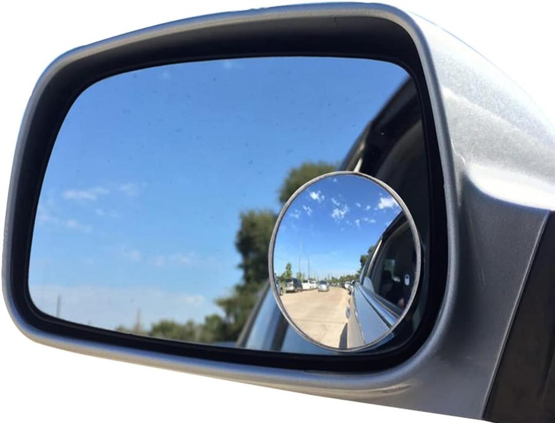 Blind Spot Mirror, Ampper 2" Round HD Glass Convex Aluminum Frame Wide Angle Rear View Mirror For All Universal Vehicles Car Suv (Pack Of 2)