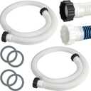 2 Pack 1 1/2 Pool Hose for Above Ground Pool 6ft Pump Replacement Hoses 1.5" EVA Heavy Duty Swimming Pool Hose for Above Ground, Filter Pumps, Saltwater Systems and Sand Filters (White)