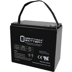 Mighty Max Battery ML55-12INT -12 Volt 55 AH, Internal Thread (INT) Terminal, Rechargeable SLA AGM Battery