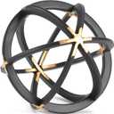 7" Metal Sphere Decor, Metal Coffee Table Decor Sculpture - Black & Gold, Abstract Tabletop Decorative Ball for Home, Decorative Balls for Centerpiece Bowls