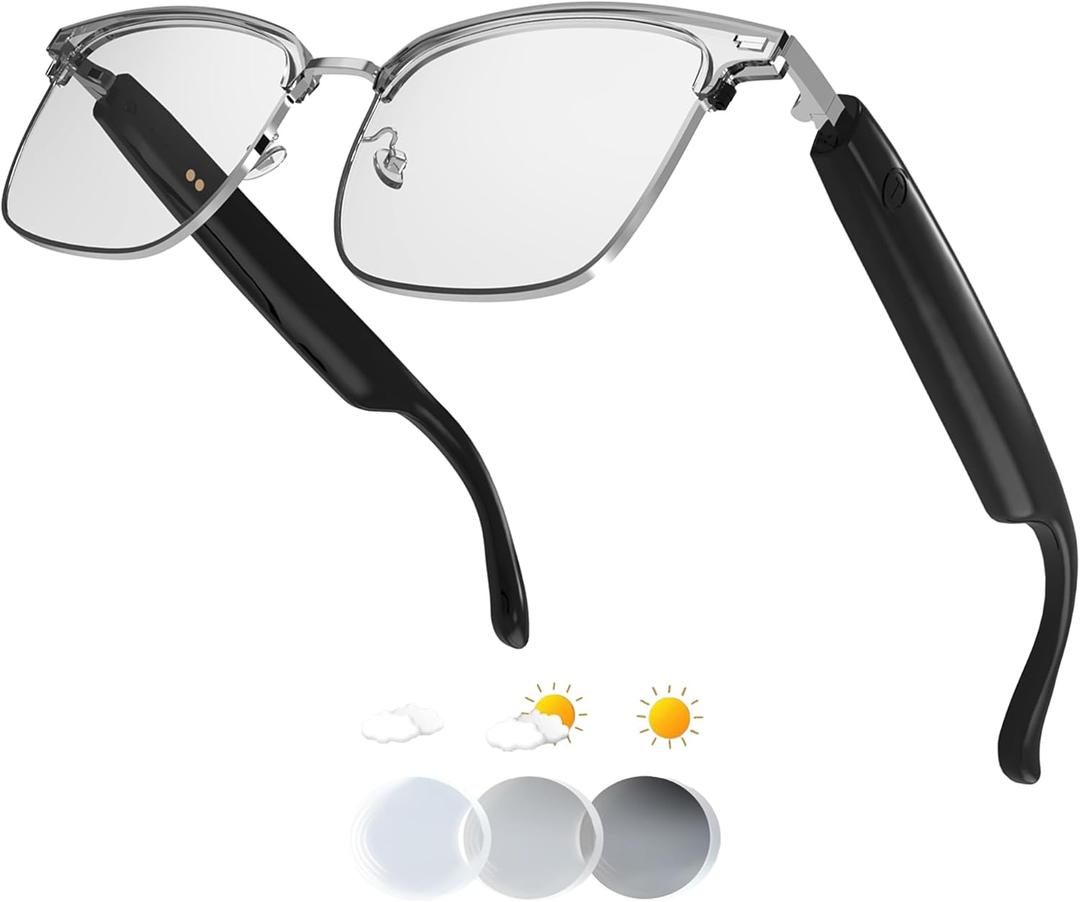 Smart Glasses for Women/Men with Speakers&Bluetooth Bluetooth Glasses for Men/Women with Magnetic Charging,Remote Shooting, Audio Glasses with Color-Changing Lenses