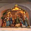 Vipush Nativity Scene with LED Lights, Outdoor Christmas Manger Yard Decoration for Home and Garden - Exquisite Holiday Display with Figures