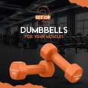 Fitness Republic Neoprene Dumbbell Set of 2, Non-Slip, Hex Shape, Free Weights for Muscle Toning and Strength Building - Portable Home Gym Hand Weights ((Neoprene) 06 lbs - Orange)