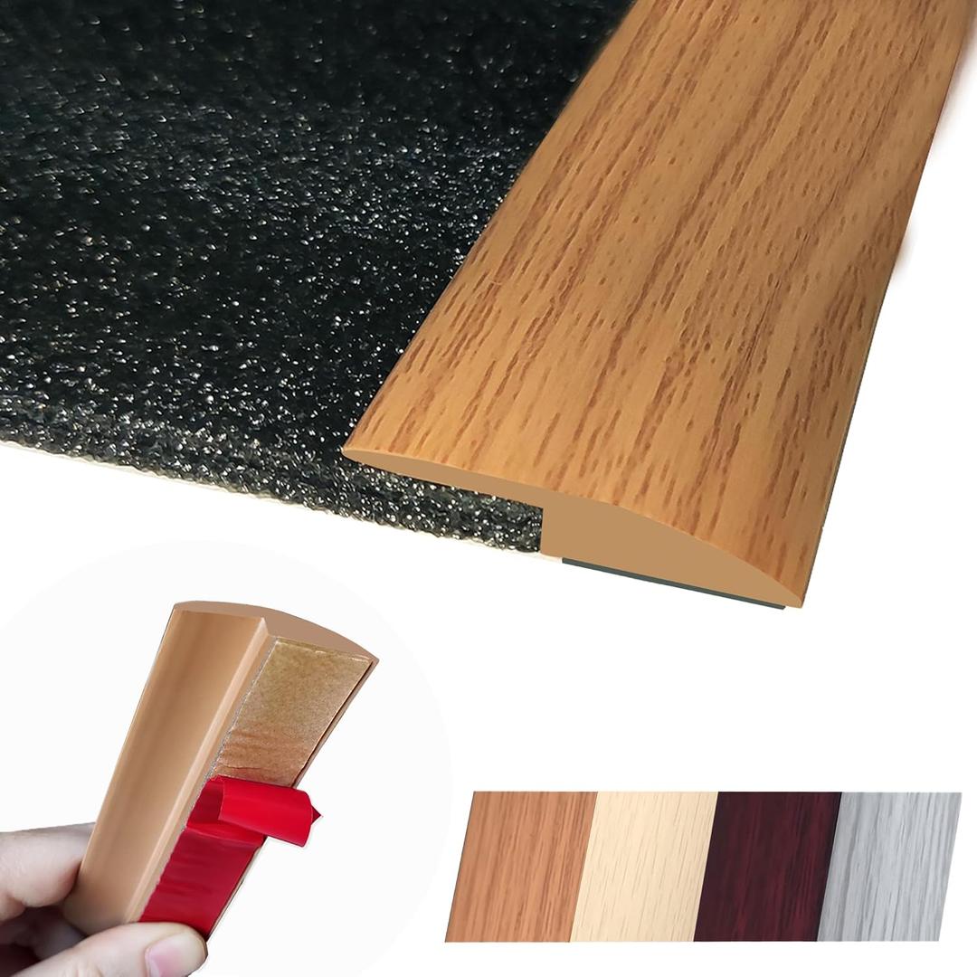 1/5 inch Height Floor Transition Strip, Self Adhesive Carpet Wood Tile Vinyl Flooring Laminate Transition Cover Edge Trim Gap Doorway Threshold for Uneven Floors (120 inches, Light Brown Coffee) 1/5 inch Height Floor Transition Strip, Self Adhesive Carpet Wood Tile Vinyl Flooring Laminate Transition Cover Edge Trim Gap Doorway Threshold for Uneven Floors (120 inches, Light Brown Coffee)