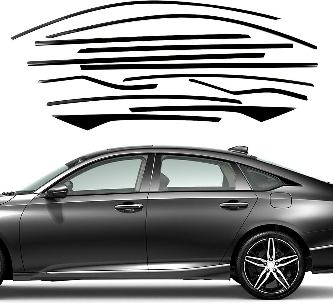 Stainless Steel Window Trim Chrome Delete for Accord 2018-2022 Black Window Trim Blackout Kit