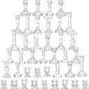 Mumufy 40 Pcs Glass Crystal Taper Candle Holders Clear Glass Candlestick Holder Fit 0.8 Inch Candles Crystal Decorative Candle Stand Centerpiece Table Wedding Dining Party (Classic,Clear)
