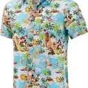 Men's Button-Down Shirts Blue (Blue, XXXL)