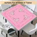 Cute Pink Tiger Mahjong Mat 31.5 x 31.5 Inch, Preppy Pink Aesthetic Tiger Non-Slip Noise Reduction Mahjong Table Mat for American Mah Jong Poker Card Board Games Dominoes, 80 cm x 80 cm x 3 mm