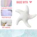 Marble Empire White Starfish Pillow 2-Pack for Couch and Bed, Coastal Decor Throw Pillows, Ocean Beach Theme Accent Pillows for Living Room