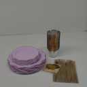 WDF 175Pcs Purple Plates Disposable - Lavender Plastic Plates 25guest Plastic Dinnerware Ideal for Birthday Party/Wedding/Spring/Picnic