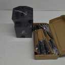 Knife Set, Kitchen Knife Block Sets with Sharpener, 6 Steak Knife Set Serrated with Block, 15 PCS Forged German Stainless Steel Rust Proof Knives, Dishwasher Safe Black, New Beveled Design