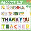 Roowest 24 Pack Teacher Appreciation Yard Signs with 48 Stakes, Thank You Teachers Yard Signs for Teacher's Day, First & Last Day of School Decor