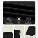 Eytino Womens Plus Size Pants Summer Elastic High Waist Drawstring Casual Loose Wide Leg Trousers Pants with Pockets (Black, 1X-5X)