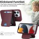 for iPhone 15 pro max Wallet Case magsafe Compatible with Card Holder for Women Men 2 in 1 Detachable Magnetic Shockproof Phone case Stand Leather Credit Card Slots-Wine Red