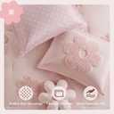 Intelligent Design Kids Queen Comforter Set for Girls, Tufted Chenille Floral Comforter Set Queen, Lightweight Polka Dot Comforter Reversible Bed Set, Sham, Pillow, Gracie, Full/Queen Pink 4 Piece