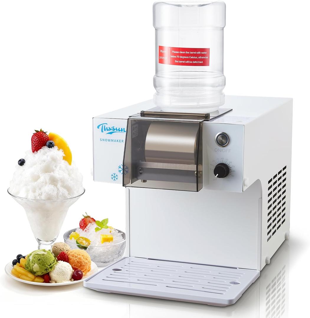 260W Commercial Snowflake Ice Machine, 110 LBS/24H Bingsu Maker with Adjustable Ice Texture, SUS304 Food-Contact Parts, Air Cooled for Cafe