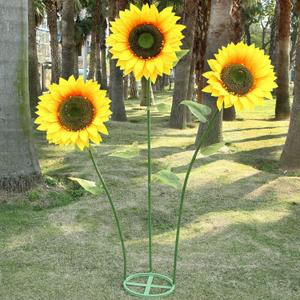 Sunflowers Artificial Flowers Set,5.6 Ft Giant Silk Fake Sunflower Decoration,Sunflower Decor for Rustic Wedding Backdrop,Outdoor Garden Party Photo Props,Shop Window Displays(3PCS)