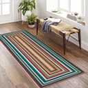 Multicolor Washable Indoor Outdoor Rug 2' x 6', Colorful, Stain Resistant, Easy Clean, Durable Area Rug for Indoor/Outdoor Patio, Deck, Porch, Entryway, Foyer