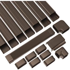 Forestchill 4"W 25Ft Decorative PVC Line Set Cover Kit for Ductless Mini Split Air Conditioner, Central AC and Heat Pump, Brown