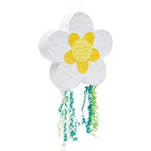 BLUE PANDA Pull String Daisy Pinata for Spring Flower Birthday Party Decorations (Small, 13 x 13 x 3 In) - Daisy Party Decorations