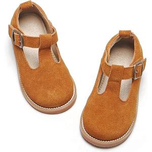 GINFIVE Toddler Little Girls Mary Janes Flats Girls Dress Shoes Kids Shoes (13 Little Kid, Gf655 Brown)