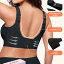 PoseFree Womens Seamless Wireless Supportive Bra Push Up Comfort Soft No Underwire Full Coverage T-Shirt Bra (Black, M)