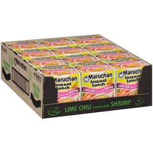 Maruchan Instant Lunch Lime Chili Flavor with Shrimp, 2.25 Oz, Pack of 12 Best Before 10/19/25