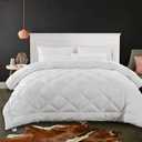 Cozynight Soft King Size Comforter-Down Alternative Comforter Quilted Duvet Insert with Corner Tabs-Lightweight Breathable Machine Washable Diamond Stitching(White,106"X92")