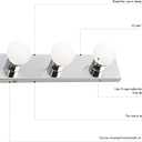 Design House Vanity Lights, 6 Linear Lights, Dimmable, Horizontal or Vertical Use, Uses (6) 60W Bulbs, For Bathroom/Makeup Vanity, Polished Chrome, 36.0 in. L x 4.33 in. H x 2.0 in. D, 500942